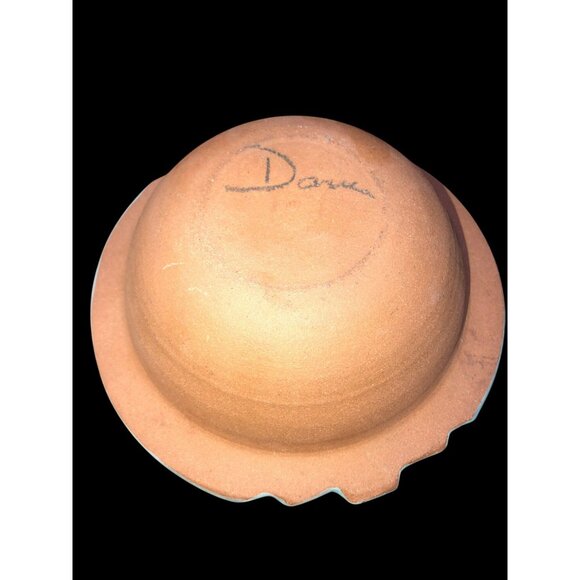 Handcrafted Terracotta Pottery Bowl Signed By Dana With Southwestern Tribal Desi - Picture 8 of 9